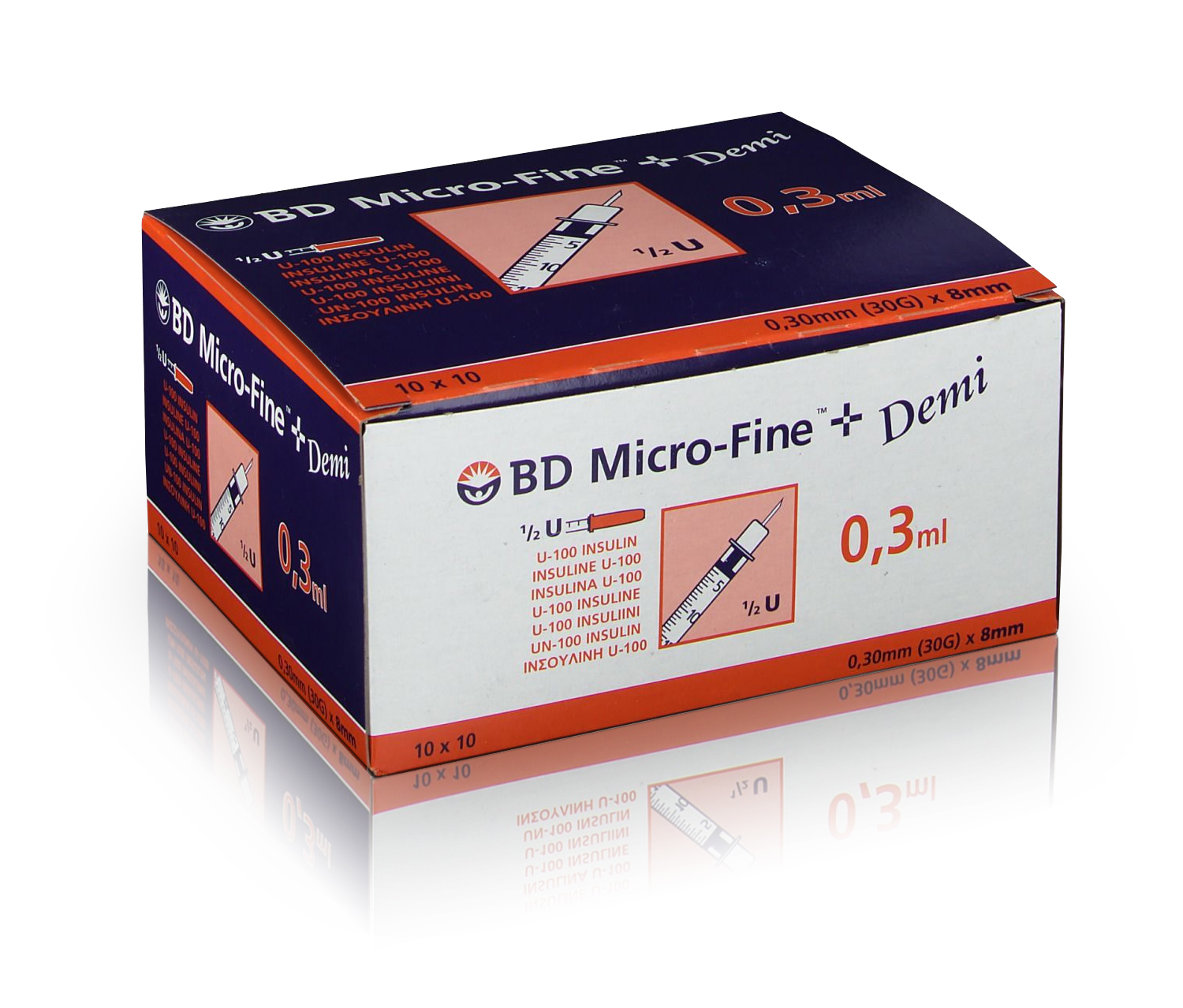 Seringue à insuline BD Micro-Fine 0,3 ml U100 avec canule